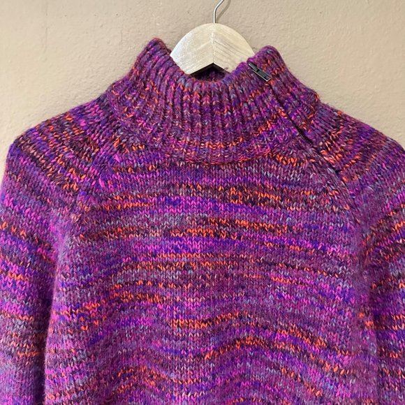 RARE Madewell Wool Alpaca Multicolored Zip-Turtle Neck Sweater Womens Size XS - Picture 4 of 12